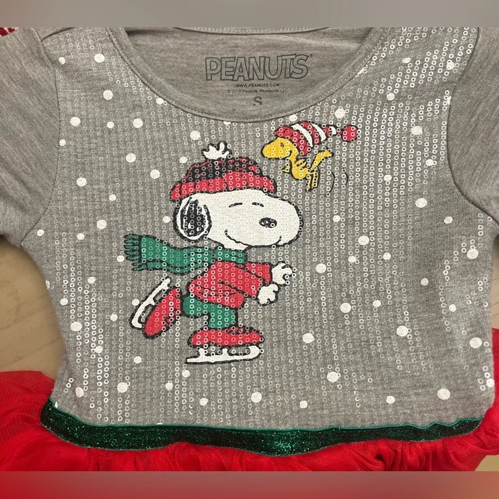 ❤️ Girl’s Peanuts Snoopy Christmas Dress - Cinderella Style